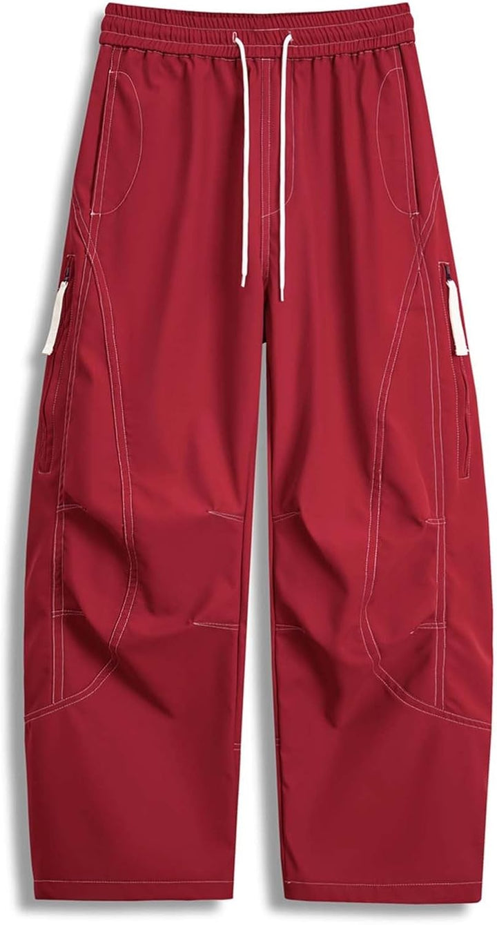 Regenhose Herren wasserdichte Fahrradhose Leichte Winddichte Outdoorhose Elastisch Taille Wanderhose