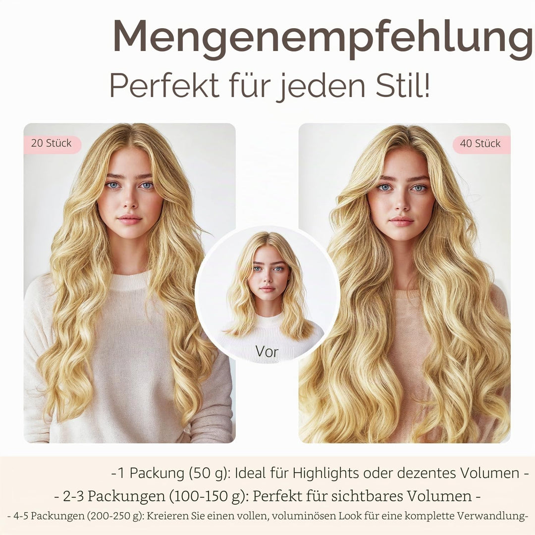 hotbanana Tape in Extensions Echthaar, 35cm Tape Extensions Echthaar 14 Zoll 20 Stück 50g Platinblon