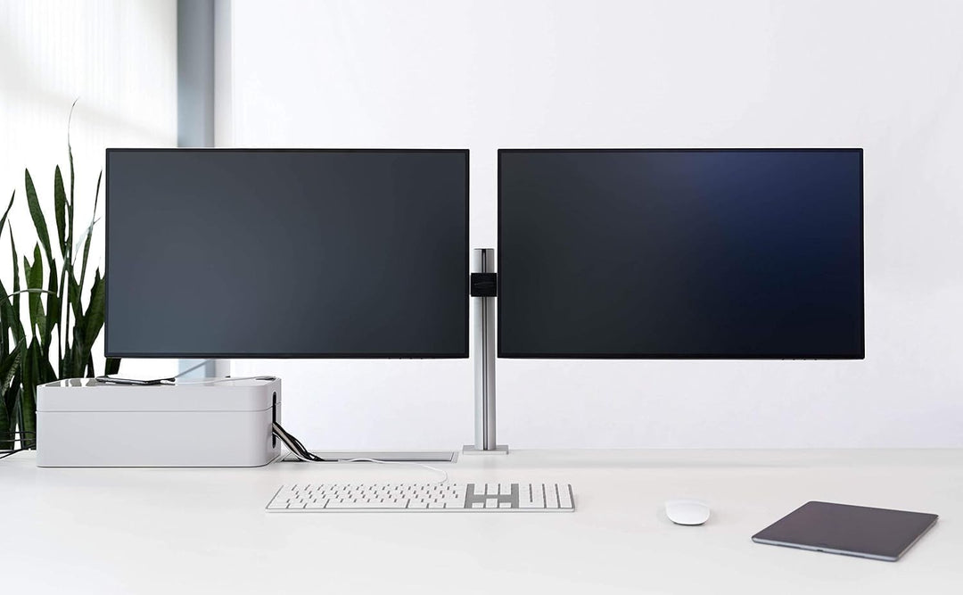 Durable Monitor Halterung 2 Monitore mit Tischklemme, für VESA Bildschirme 21-27", 360° drehbar, nei