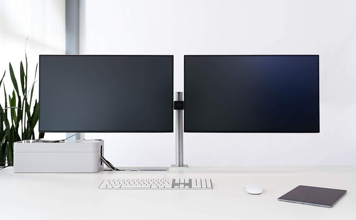 Durable Monitor Halterung 2 Monitore mit Tischklemme, für VESA Bildschirme 21-27", 360° drehbar, nei