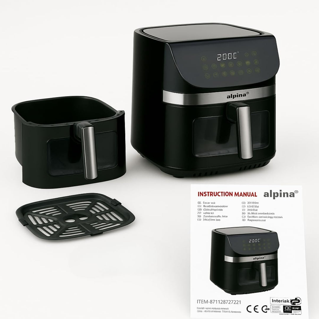 alpina Heissluftfritteuse 9L - Airfryer XXL - Air Fryer mit Digitalem Display - Heissluftfritteuse m