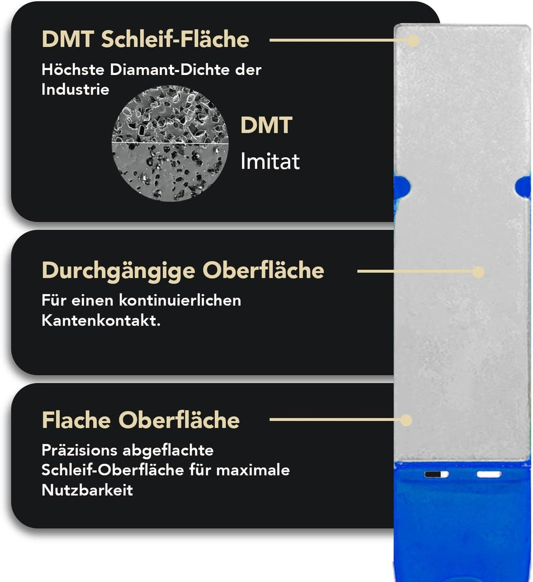 DMT Dia-Sharp, Mini-Hone Kit Schärfer Set mit 3 Stück (Extra-Fein, Fein, Grob)