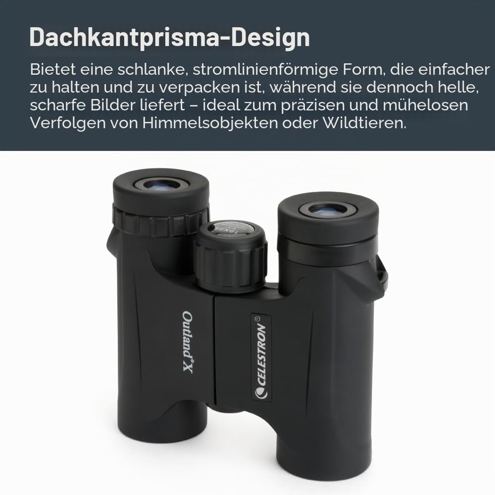 Celestron 71341 Outland X 10x25 Compact Roof Prism Binoculars, Black Outland X 10 x 25 Compact Roof