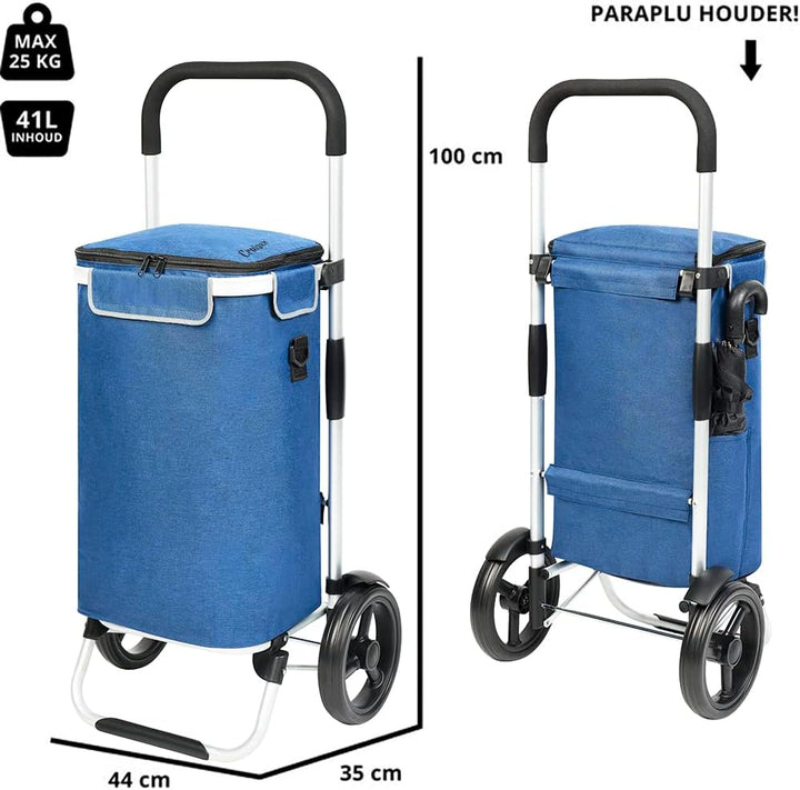 Shoppingcruiser Allround Einkaufstrolley mit Kühlfach 41ltr, klappbar, Einkaufswagen abnehmbare Tasc