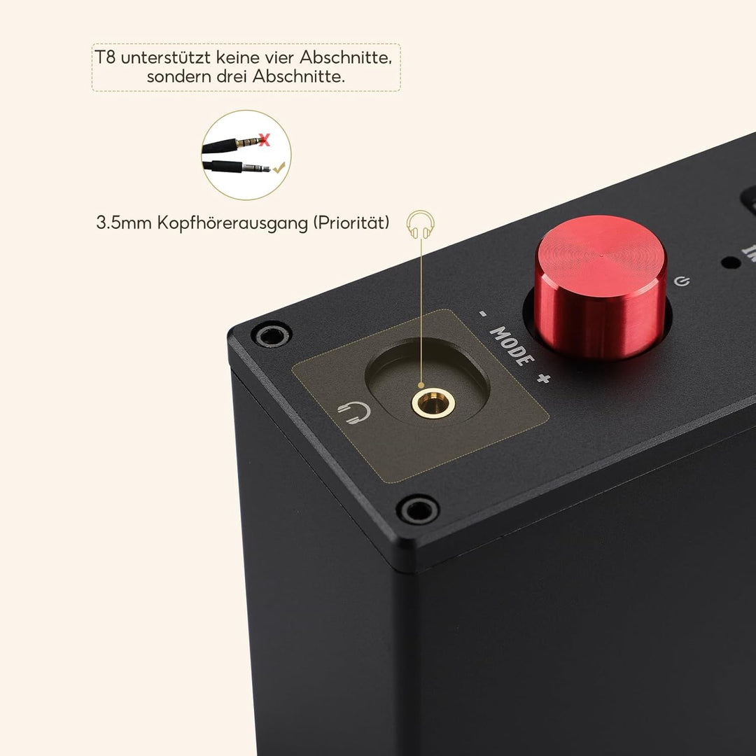 AIYIMA T8 6N3 Digital Tube Vorverstärker QCC3031 Bluetooth 5.0 Vorverstärker USB DAC Kopfhörerverstä