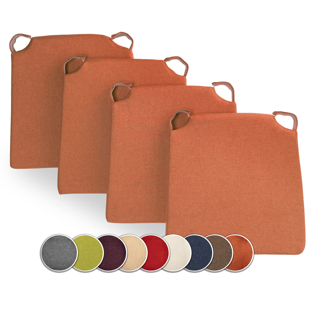 sunnypillow 4er Set Stuhlkissen mit Klettverschluss Polsterauflage Auflage für Stühle - Indoor/Outdo