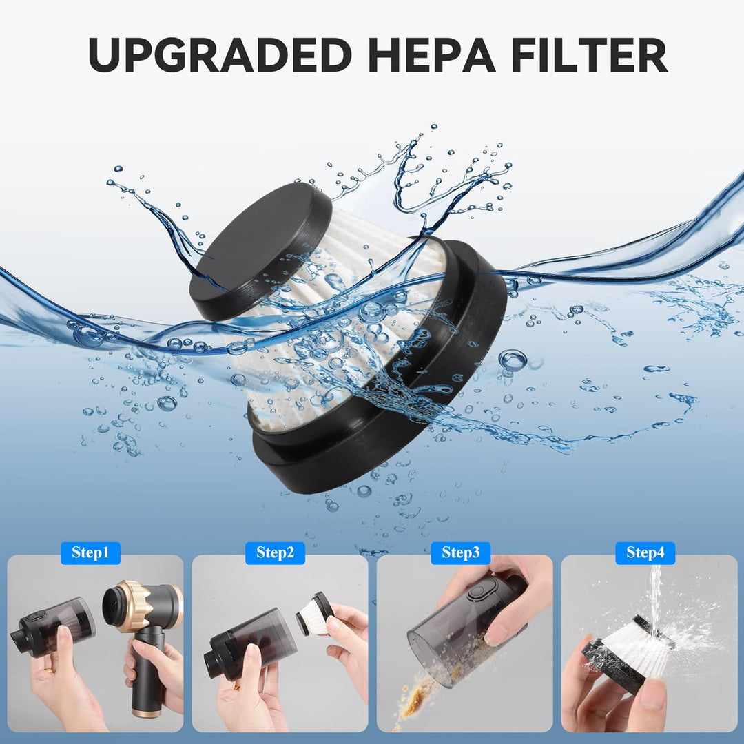 Handstaubsauger, 22000Pa Handstaubsauger Akku, Autostaubsauger mit Bürstenloser Motor, Auto Kabellos