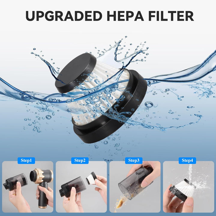 Handstaubsauger, 22000Pa Handstaubsauger Akku, Autostaubsauger mit Bürstenloser Motor, Auto Kabellos