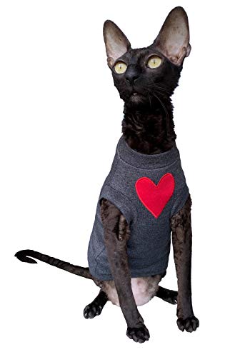 Kotomoda Katze T-Shirt I Love You dunkelgrau (S), S