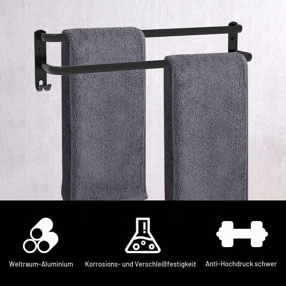 HONPHIER Handtuchhalter Bad 2 Tier Handtuchstange Badezimmer Aluminium Wand-handtuchhalter Handtuchh