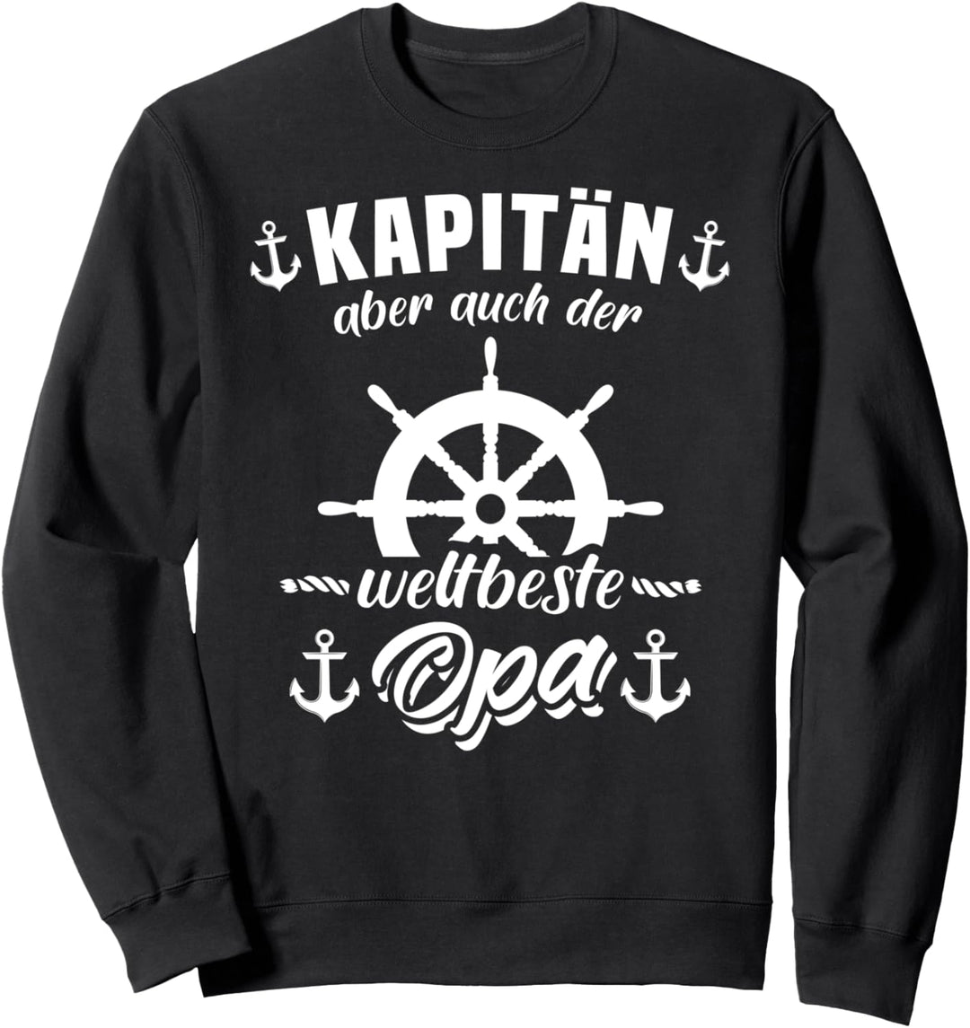 Kapitän Opa Motorboot Geschenk Männer Sprüche Boot Zubehör Sweatshirt