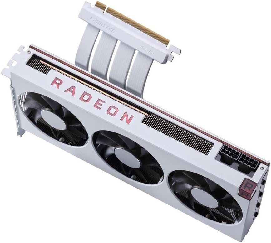 PHANTEKS PCI-E 4.0 x16 Riser Flachband-Kabel, 90 Grad, 30cm - weiss