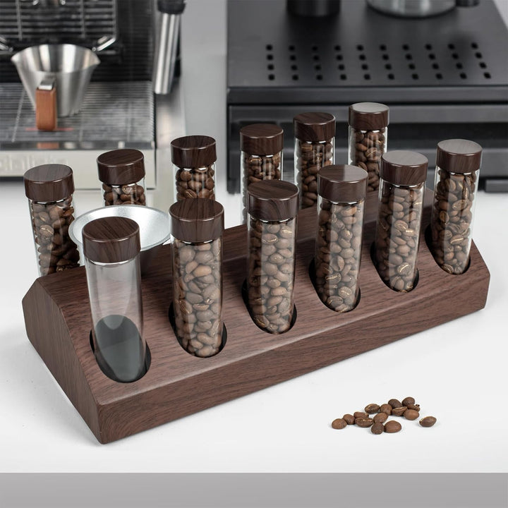 12 Tuben Kaffeebohnen Behälter, Kaffeebohnenbehälter mit Edelstahlboden, Kaffeebohnen Aufbewahrung a