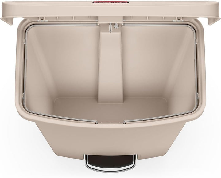 Rubbermaid Commercial Products Slim Jim 1883552 90 Litre Front Step Step-On Resin Wastebasket - Beig
