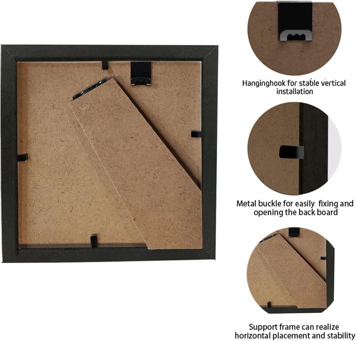 sunmeg 2Pcs 3D Bilderrahmen zum Befüllen 14 x 14cm Bilderrahmen Tief 3D Objektrahmen Hölzern bis 3cm
