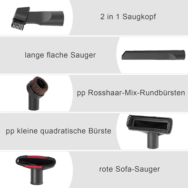 7 Stück Staubsauger Aufsätze, Staubsaugeraufsätze, Geeignet für Staubsauger mit 32-35 MM Innendurchm