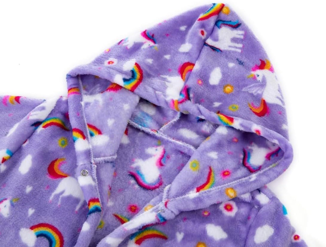 Lodunsyr Bademantel Kinder mit Kapuze für Jungen Mädchen Bademäntel Morgenmantel kuschelig warmen un