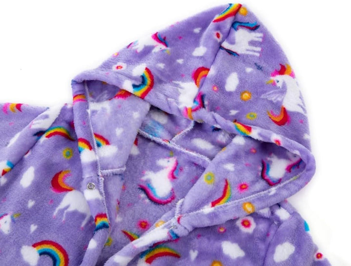 Lodunsyr Bademantel Kinder mit Kapuze für Jungen Mädchen Bademäntel Morgenmantel kuschelig warmen un