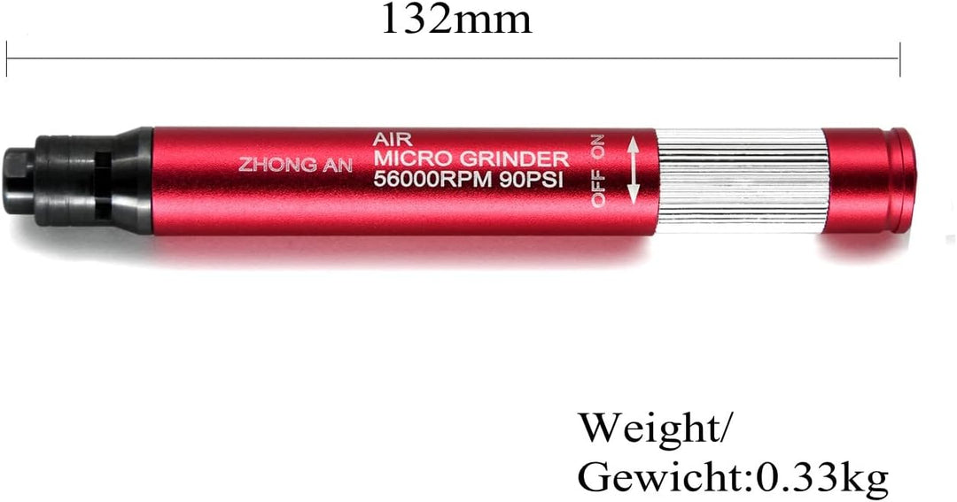 Mini Stabschleifer Bleistiftschleifer Druckluft mit 3.175mm (1/8 "), Multifunktionsluftschleifer Set