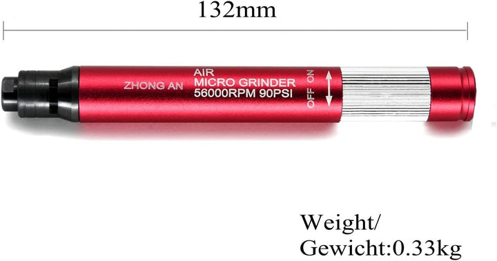 Mini Stabschleifer Bleistiftschleifer Druckluft mit 3.175mm (1/8 "), Multifunktionsluftschleifer Set
