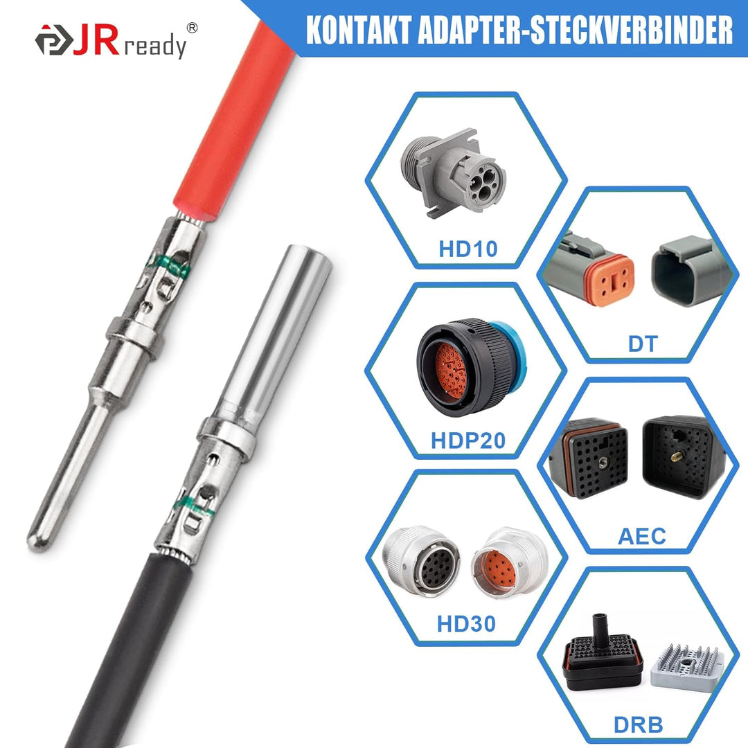 JRready ST6118 Deutsch Kontakt Kit 16# Deutsch Solid Pin Male Female Wire Gauge 14-20AWG Deutsch Ter