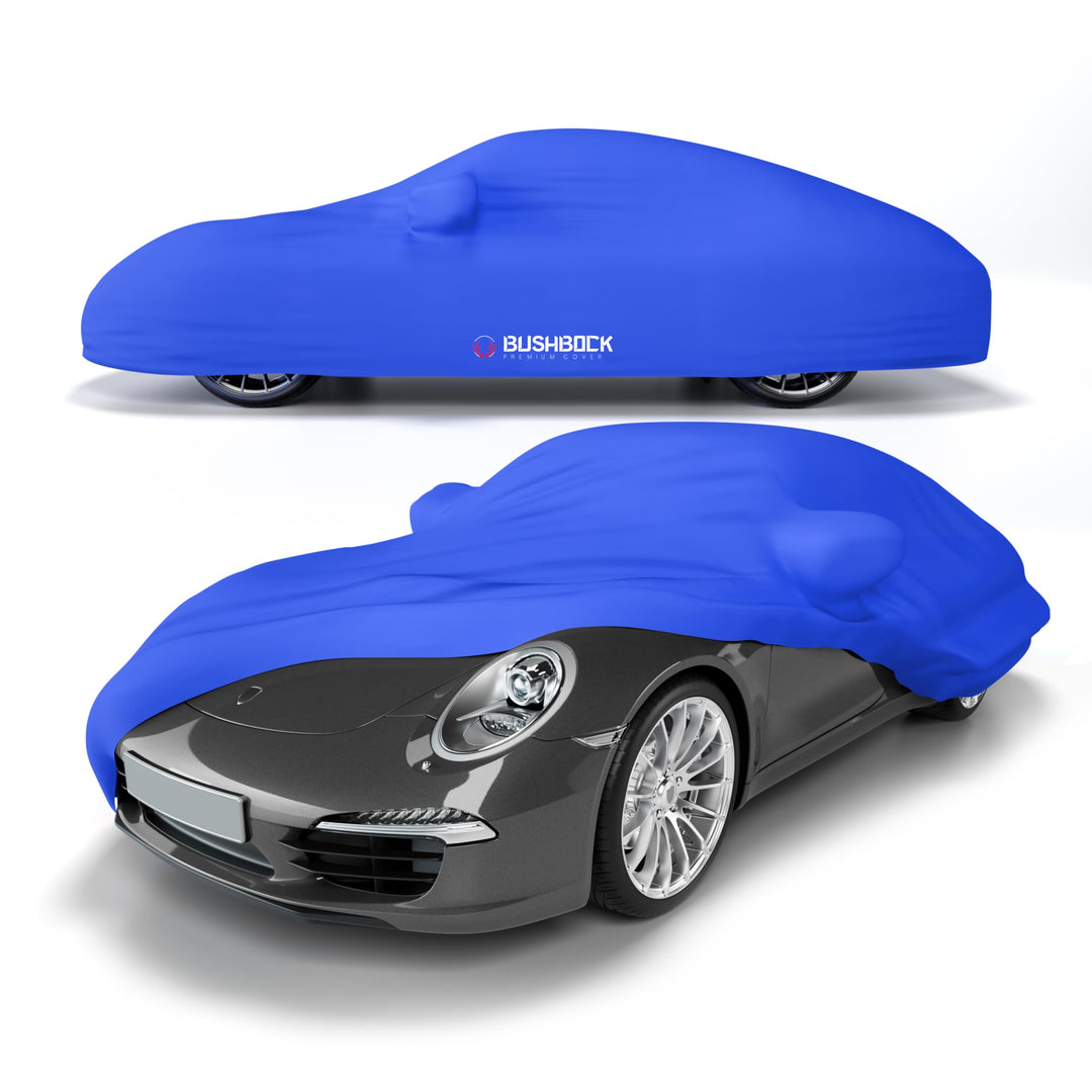BUSHBOCK® Premium Autoabdeckung Indoor für Porsche o.ä. - Satin Schutzhülle Stoff - Abdeckplane Auto