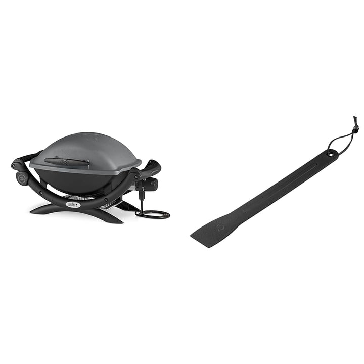 Weber Q1400 Elektrogrill, 43 x 32 cm, Dunkelgrau (52020079) & 6201 Grill-Schaber, Reinigungsspachtel