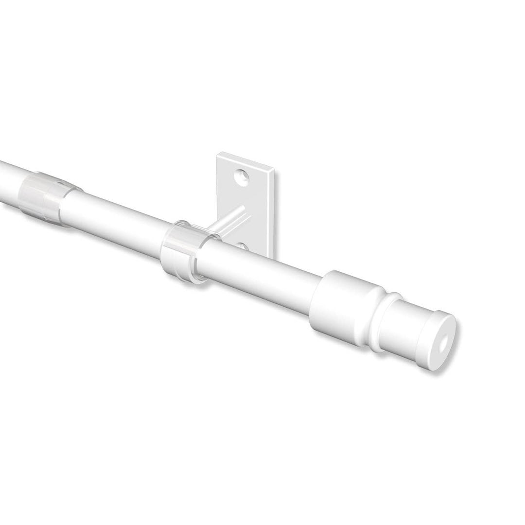 Interdeco Cafehausstange (1 Stück), Scheibenstange Weiss in 12 mm Ø, Sora, 85-135 cm ausziehbar, 85-