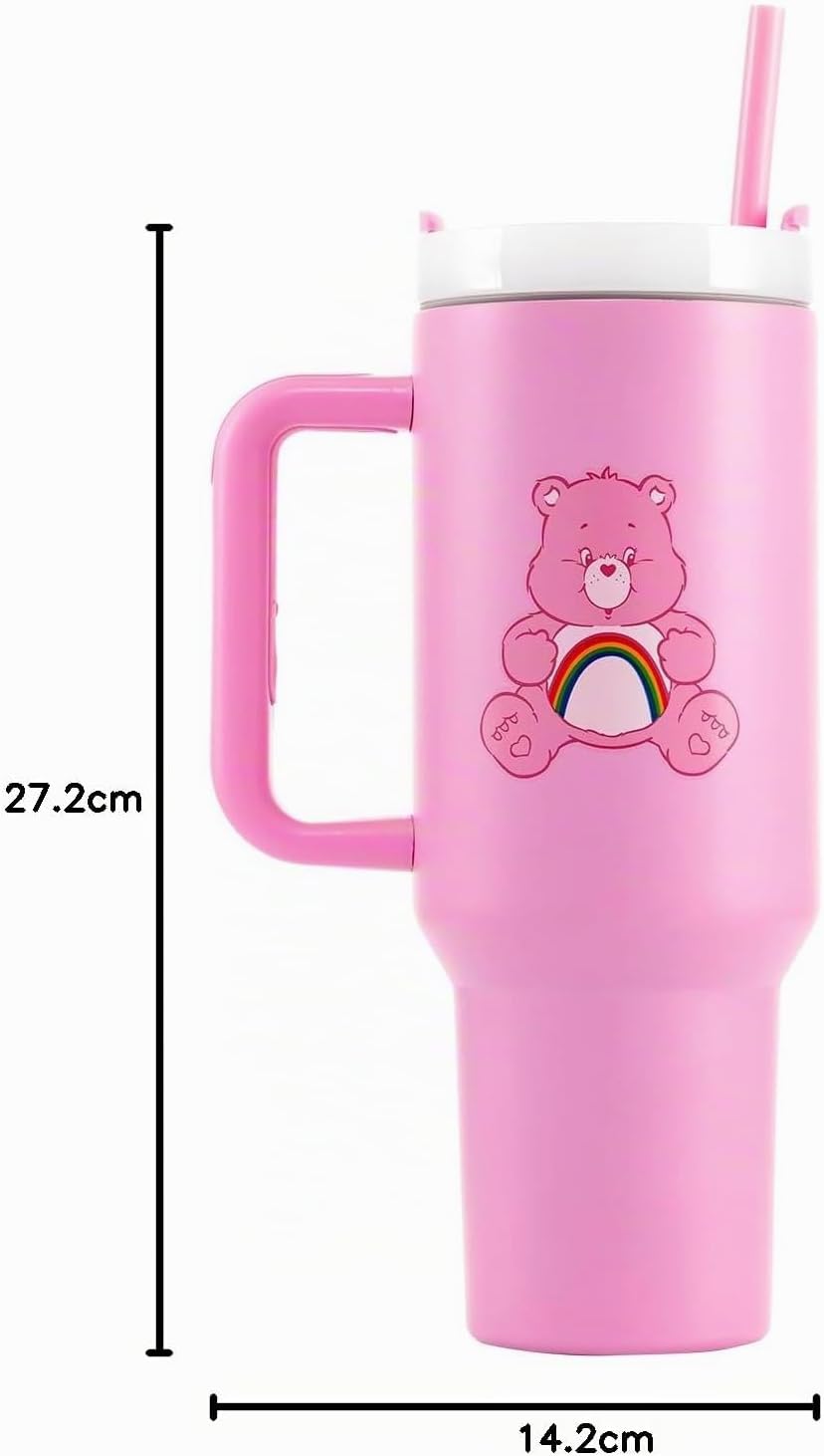 Pyramid International - Tumbler Care Bear - Isothermischer Becher mit Strohhalm und Griff - 1.2L - H