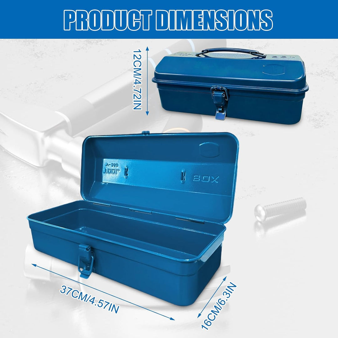 Mehrzweck-Werkzeugkiste mit Schlossschnalle, 37×16×12cm Leer Gross Werkzeugbox, Robust Langlebig Tra