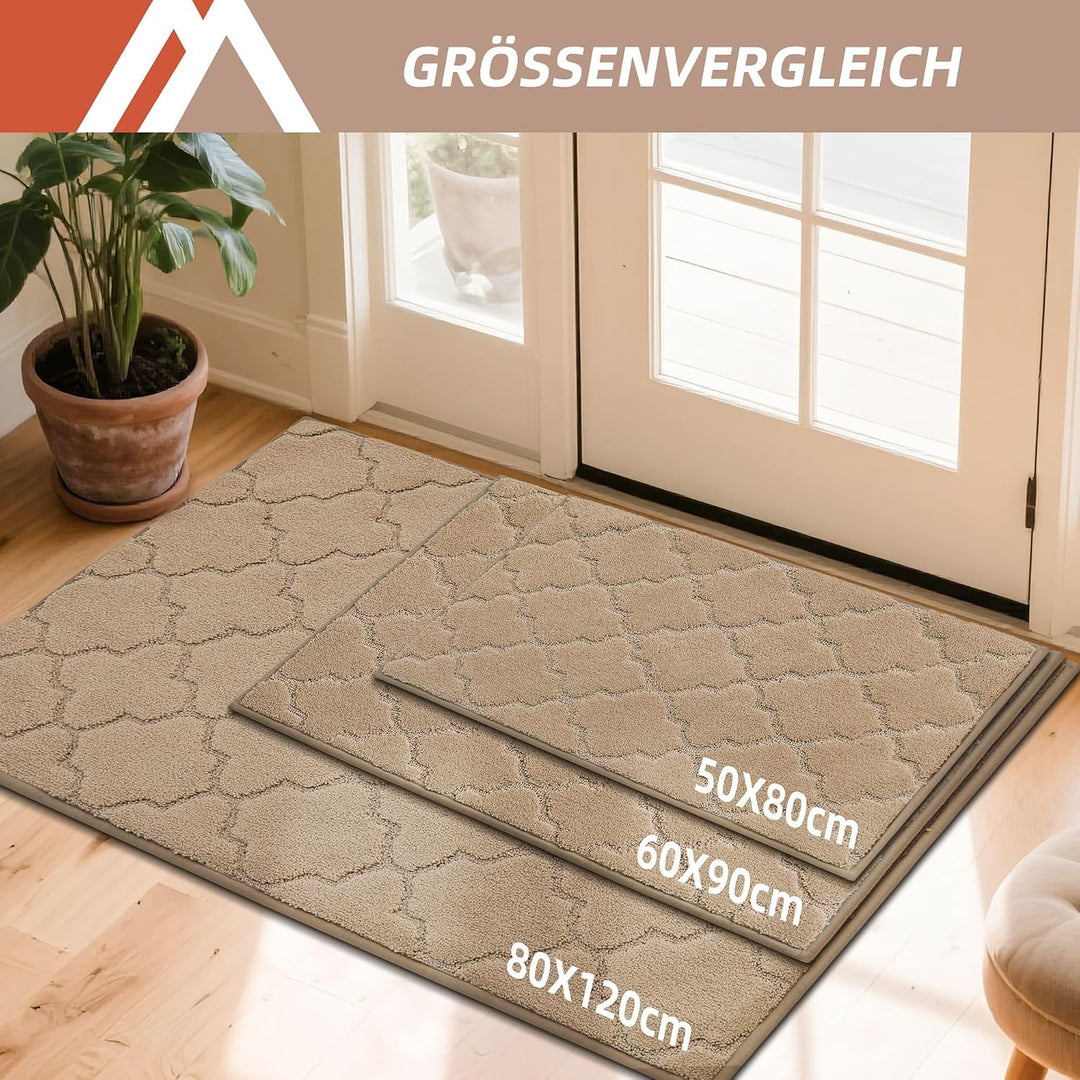 COSY HOMEER Fussmatte Innen 50 x 80 cm, Schmutzfangmatte Waschbar 1,5 cm Dicke, Eingangsteppich Saub