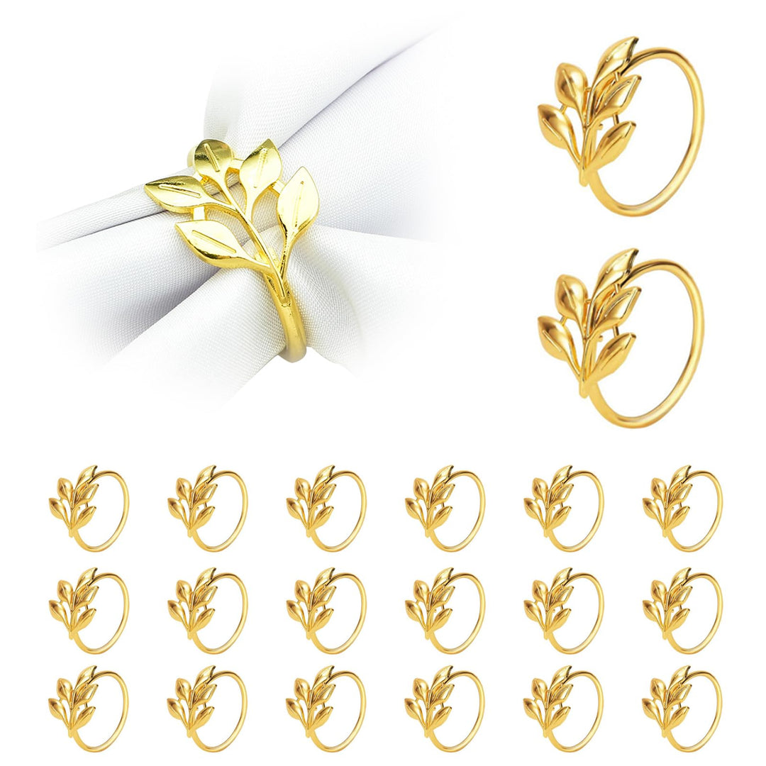 20 Stück Napkin Rings Serviettenringe, Metall Serviettenschnallen, Metall Serviettenschnallen Blätte