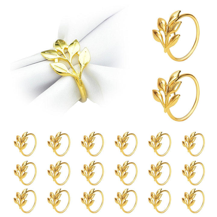 20 Stück Napkin Rings Serviettenringe, Metall Serviettenschnallen, Metall Serviettenschnallen Blätte