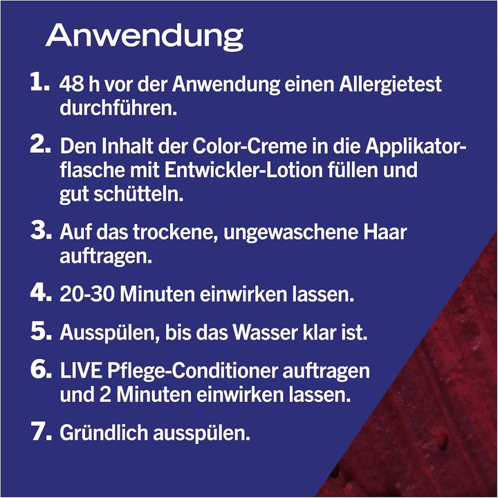 Schwarzkopf Live Urban Metallics U68 Ruby Glaze (3 x 142,5 ml), Haarfarbe mit integriertem Metallic