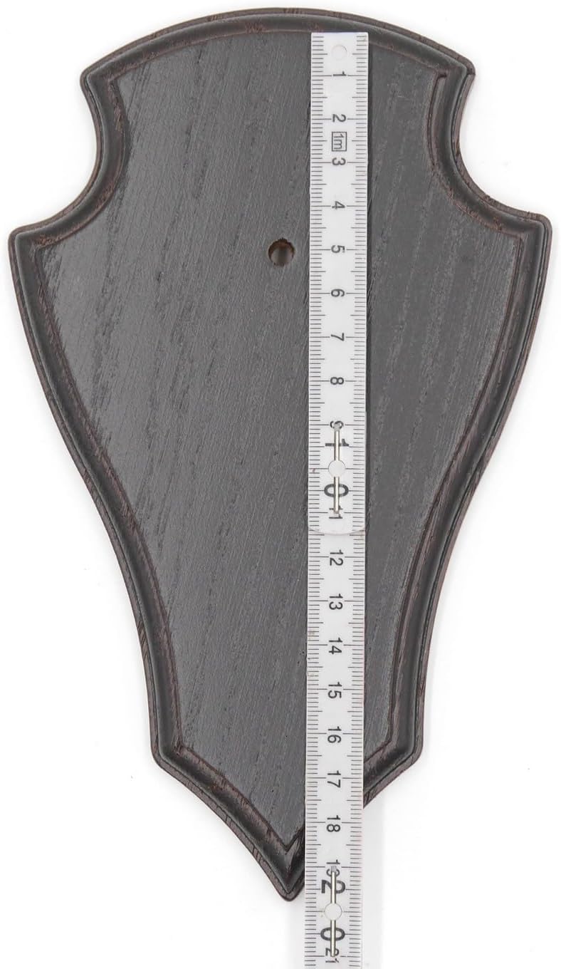 10 Stück REH Bock Schilder Trophäenschilder mit 1 Kieferfach in Eiche dunkel mit 10 Stück Gehörnklam