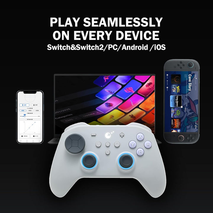 GuliKit TT Max Wireless Game Controller,Bluetooth,Hyperlink Wireless Adapter,Wired, Anti-Drift 720°