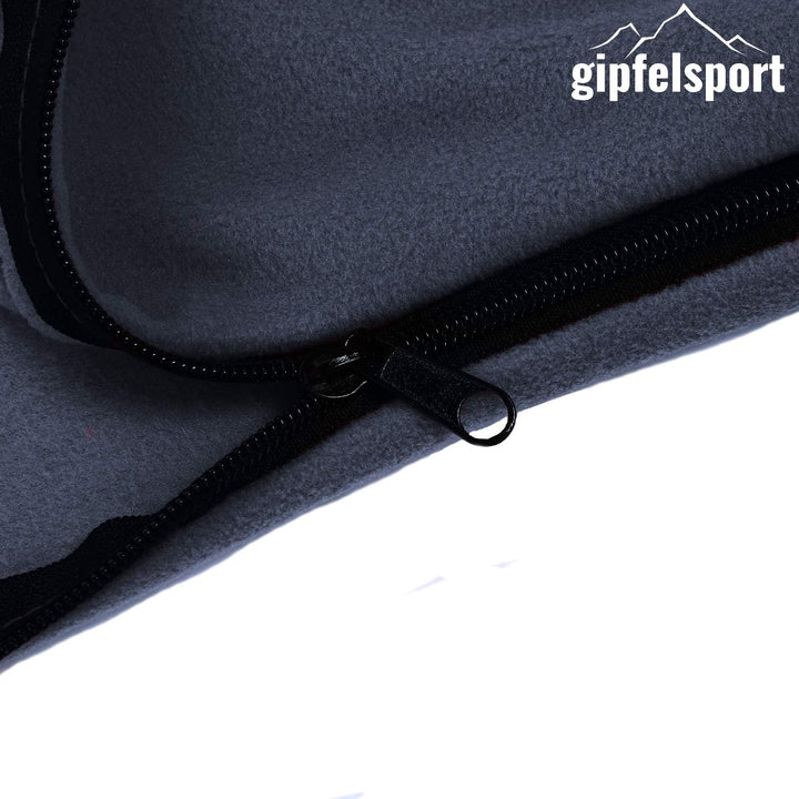 gipfelsport Mikrofaser Fleece Decke mit Schlafsackfunktion I Grösse 185 x 150cm, ca. 690 g I Microfa
