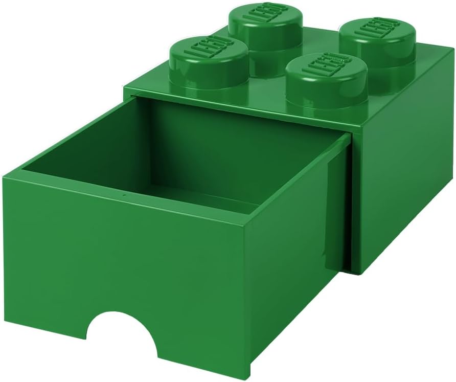 Room Copenhagen Lego 40051734 Storage Brick 4 mit Schubladen, Plastik, Grün, 25 x 25,2 cm, Grün