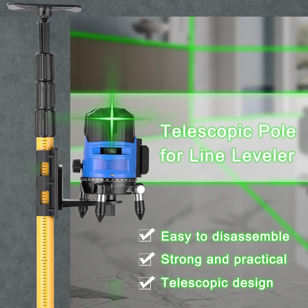 Teleskopstange Laser, Stativ Laser, Einstellbar von 115-280 cm,1/4 & 5/8 Zoll mit Schnellverschluss