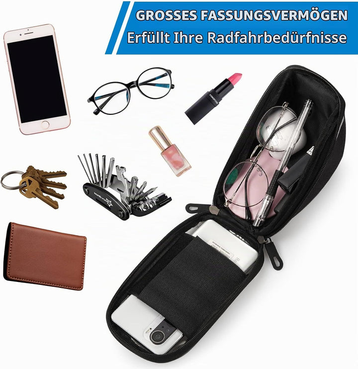Fahrrad Rahmentasche Handytasche mit 3D-Sonnenblende/TPU Touchscreen