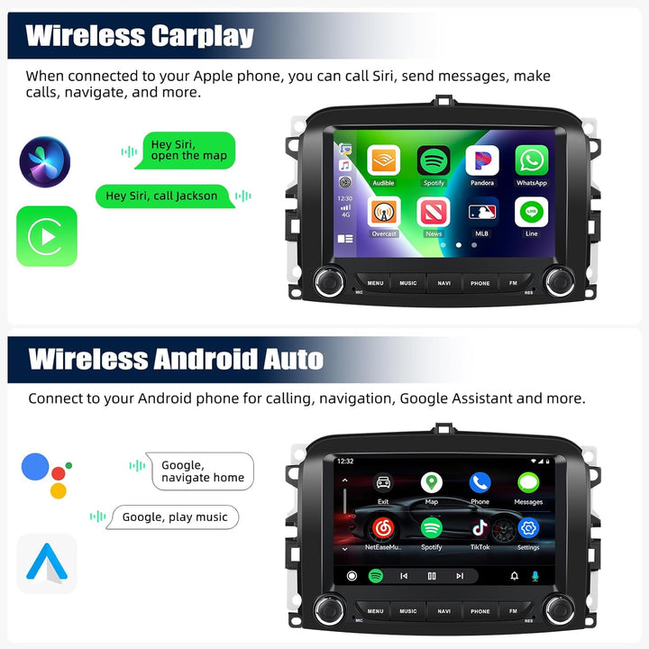 2G+64G CAMECHO Android 13 Autoradio für FIAT 500L 2013-2018 mit Navi Wireless Carplay Android Auto,7