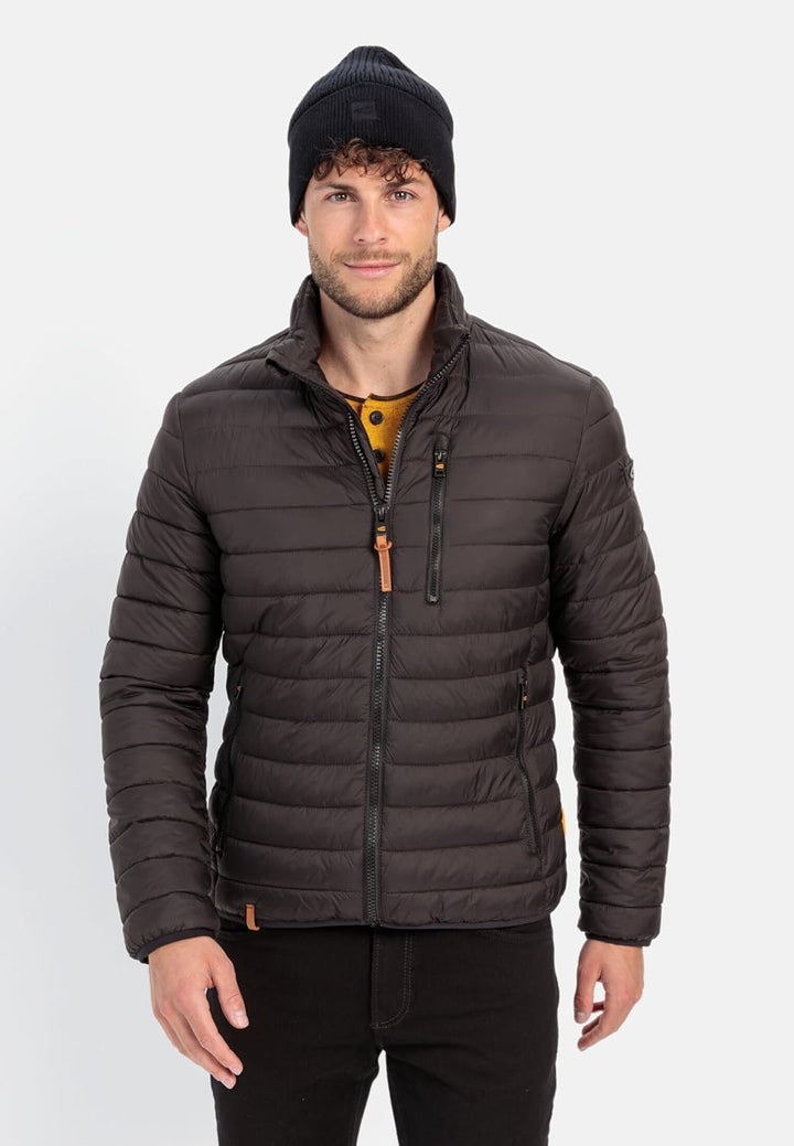 camel active Herren Leichte Steppjacke ohne Kapuze Blouson Schwarz 30, Blouson Schwarz 30