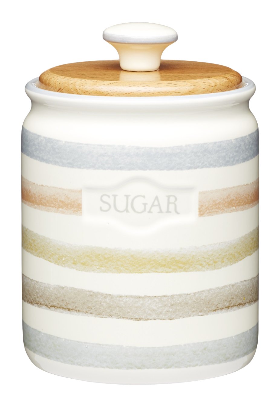 KitchenCraft Classic Collection Gestreifter Keramik Zuckerbehälter als Aufbewahrungsbox - Fassungsve