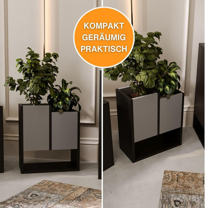 CraftPAK Blumenständer für Innen | Pflanzenständer aus hochwertigem Holzwerkstoff H50 x L44 x B22,6