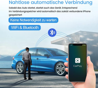 CarlinKit 3.0 Wireless CarPlay-Aktivator, bringt sensorlose Verbindung, kompatibel mit kabelgebunden