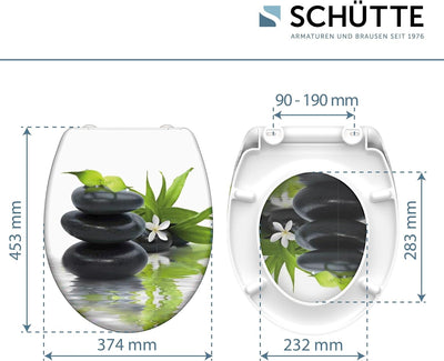 SCHÜTTE WC-Sitz Duroplast JASMIN, Toilettensitz mit Absenkautomatik und Schnellverschluss für die ei