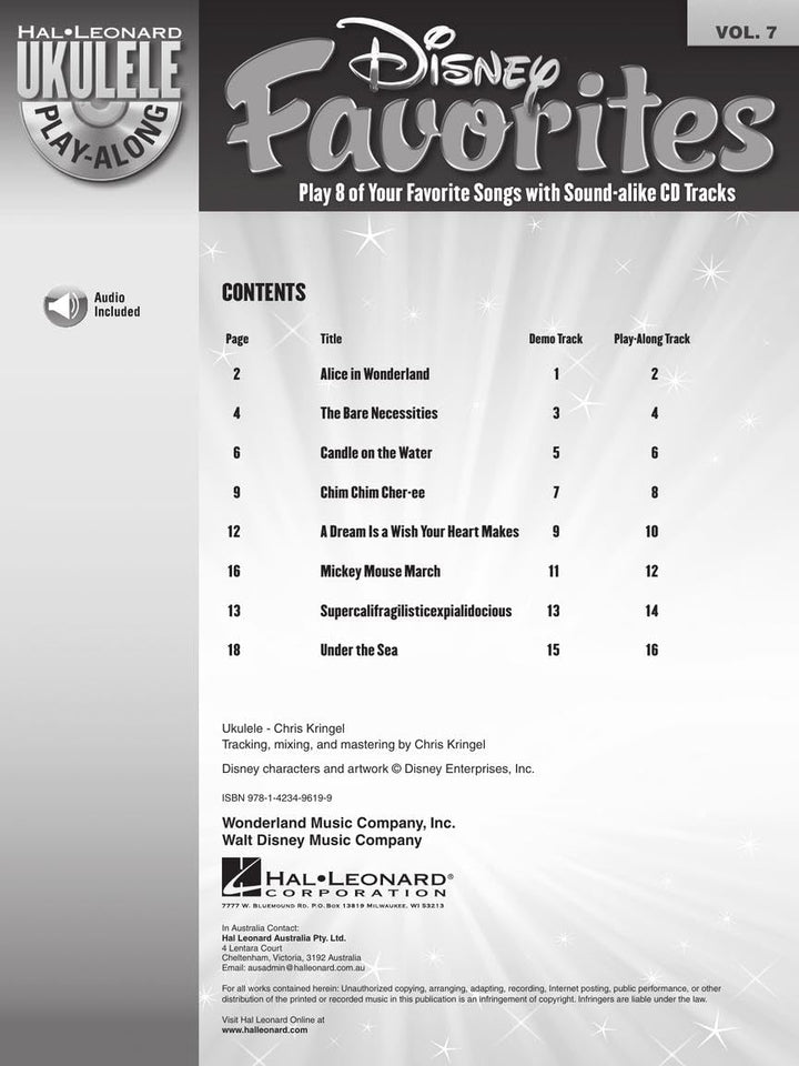 Ukulele Play-Along Volume 7: Disney Favourites: Play-Along, CD für Ukulele (Ukulele Play-Along, 7, B