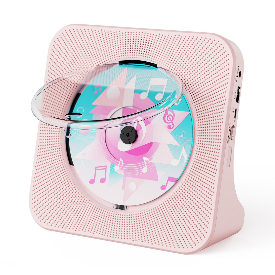 Gueray CD Player Bluetooth CD-Player mit Lautsprecher Unterstützt Fernbedienung Anzeige FM Radio mit