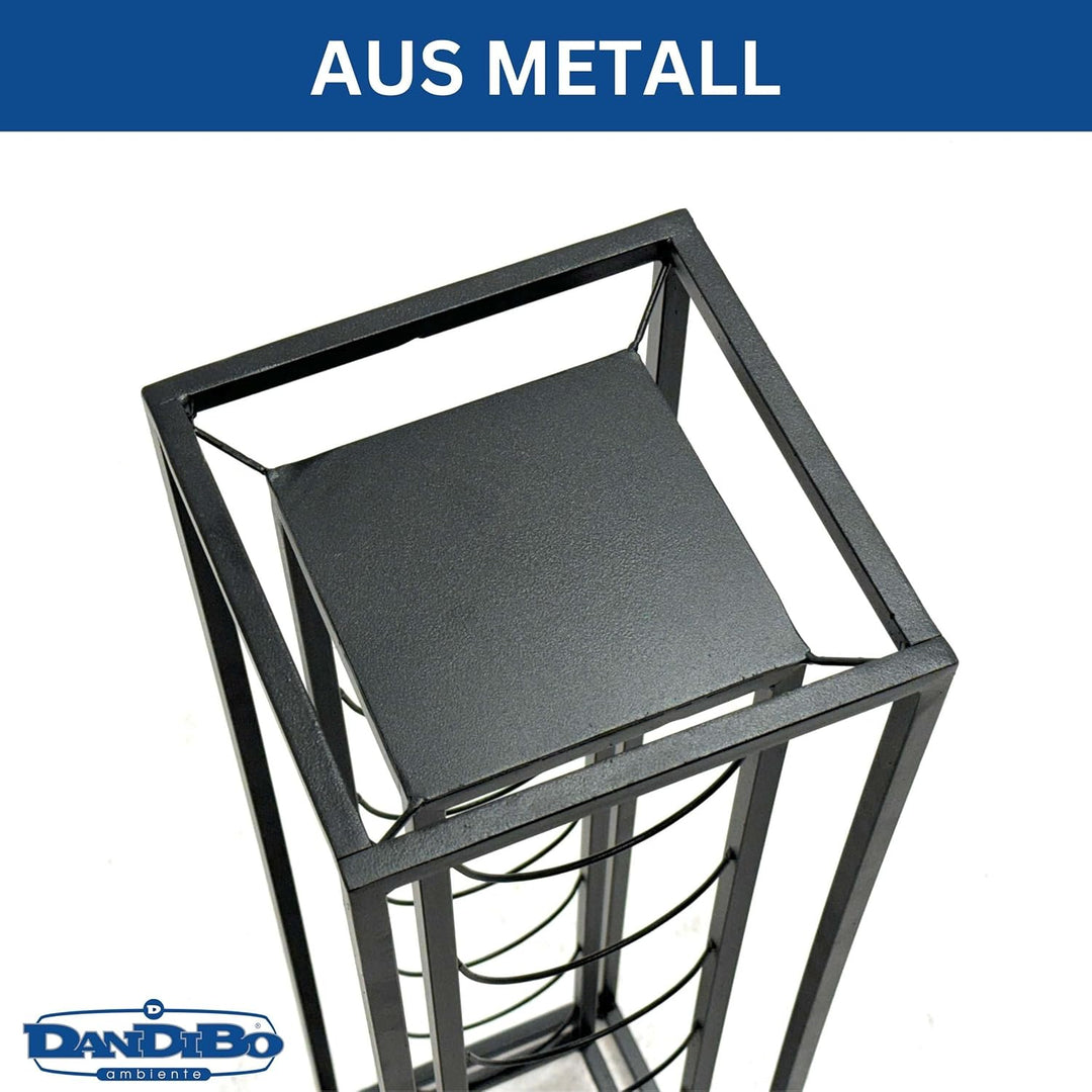 DanDiBo Weinregal Metall Schwarz Stehend Diamant 80 cm 96621 Flaschenregal Weinständer Flaschenhalte