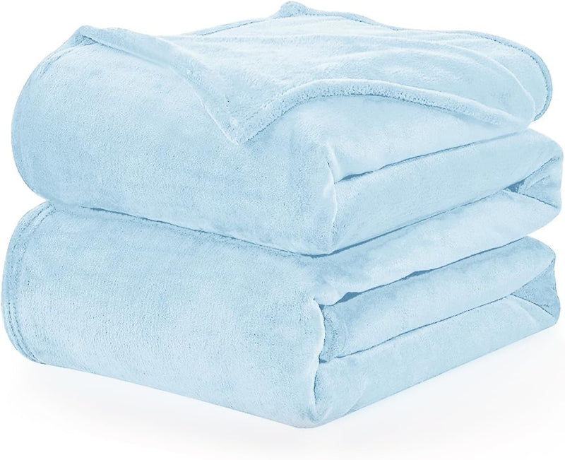 WAVVE Kuscheldecke Flauschig Decke Fleecedecke - Sofadecke Hellblau 220x240 cm Wohndecke Sommer Couc